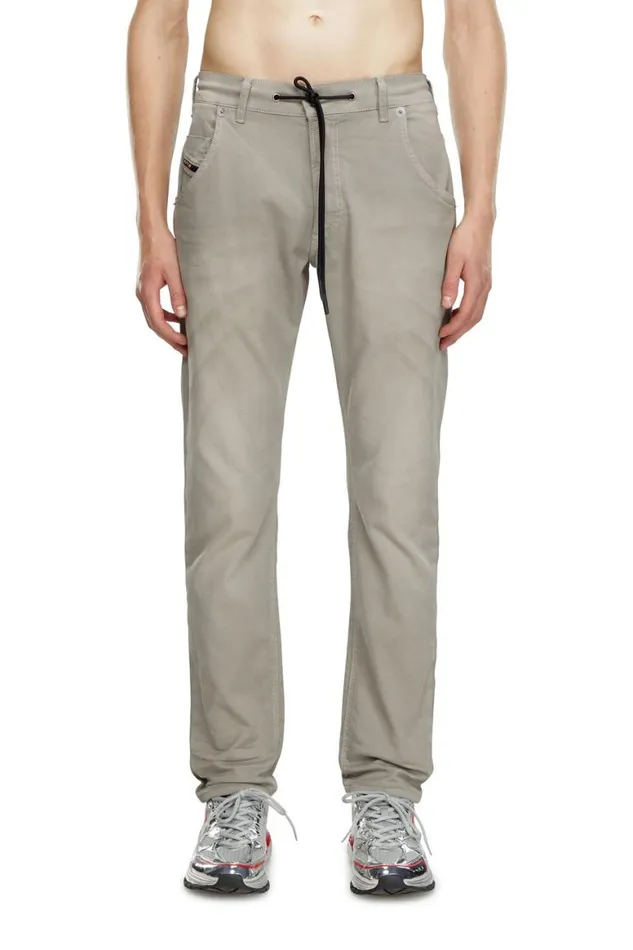 Men Diesel Jeans Regular 2030 DKrooley Joggjeans 0670M Light Grey Men Diesel Jeans Regular 2030 DKrooley Joggjeans 0670M Light Grey
