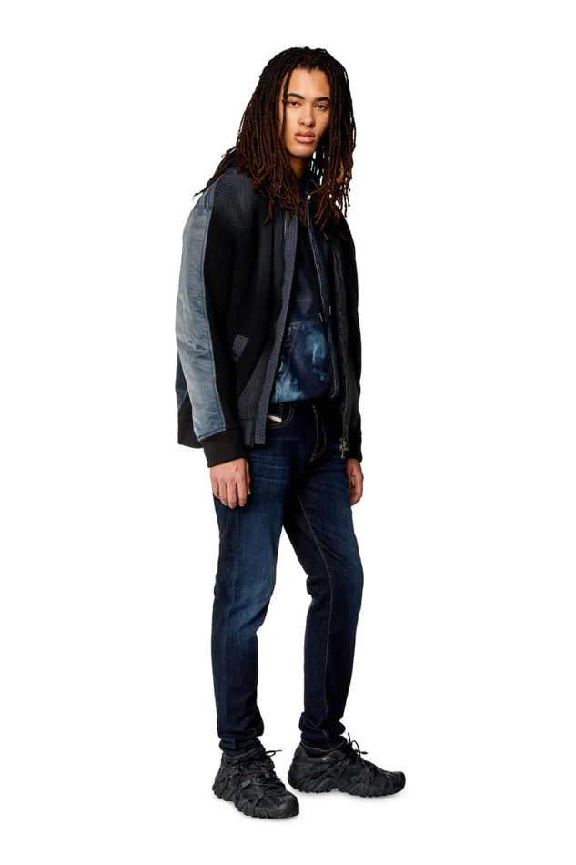 Men Diesel Jeans Slim Jeans 2019 DStrukt 009ZS Dark Blue