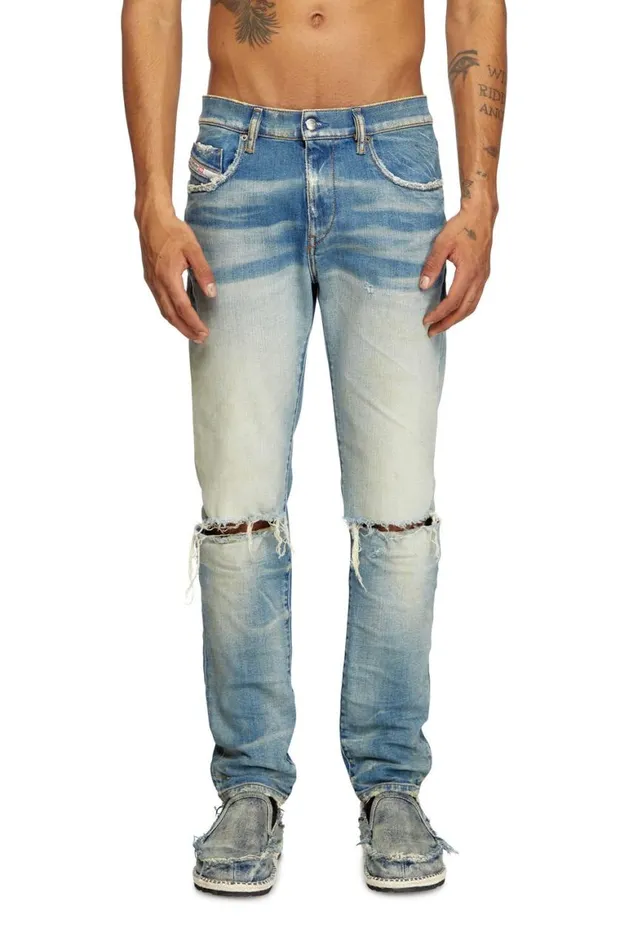 Men Diesel Jeans Slim Jeans 2019 DStrukt 09L28 Medium Blue Men Diesel Jeans Slim Jeans 2019 DStrukt 09L28 Medium Blue