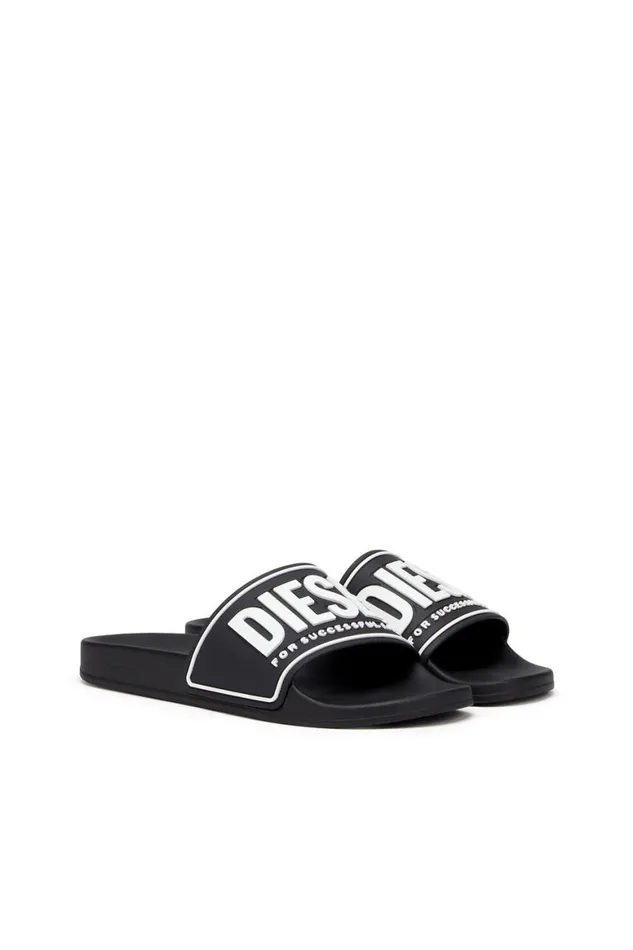 Men Diesel Rubber Slides SAMAYEMI CC Blackwhite Men Diesel Rubber Slides SAMAYEMI CC Blackwhite