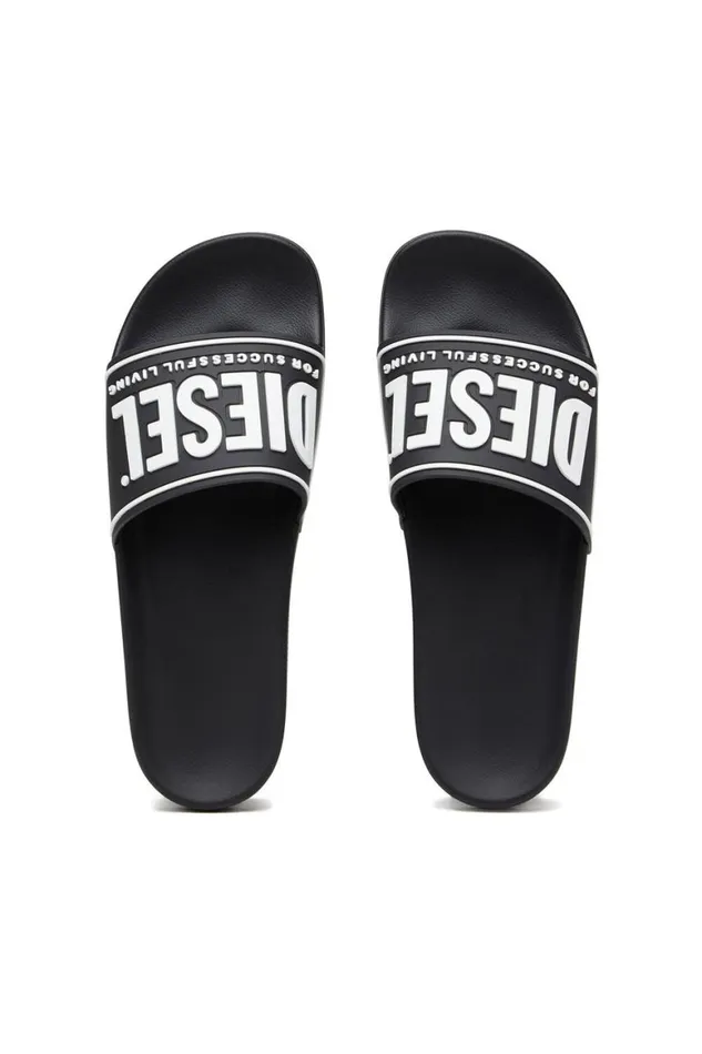 Men Diesel Rubber Slides SAMAYEMI CC Blackwhite Men Diesel Rubber Slides SAMAYEMI CC Blackwhite