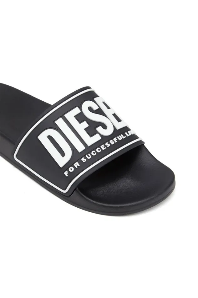 Men Diesel Rubber Slides SAMAYEMI CC Blackwhite Men Diesel Rubber Slides SAMAYEMI CC Blackwhite