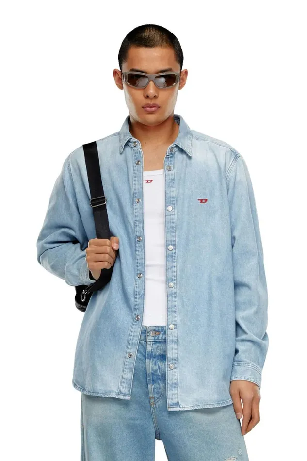 Men Diesel Shirts DSIMPLY Light Blue Men Diesel Shirts DSIMPLY Light Blue