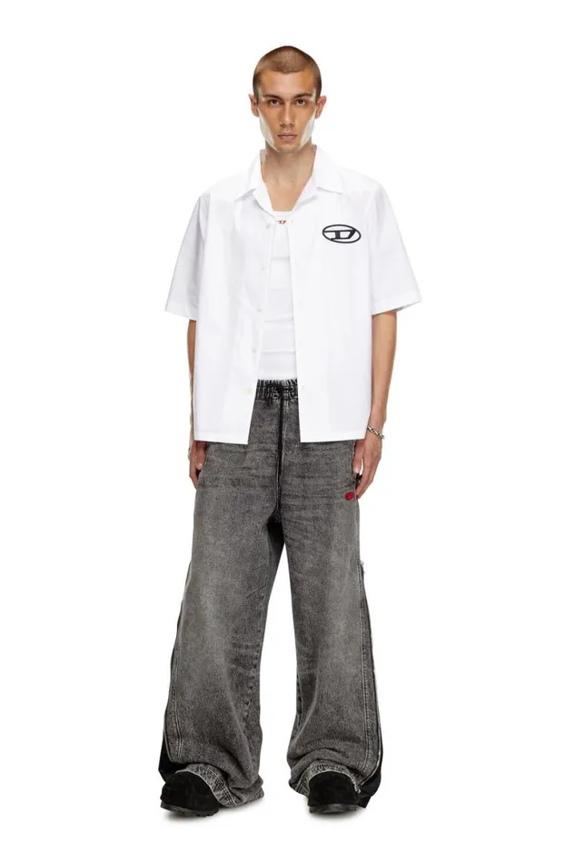 Men Diesel Shirts SMACC White