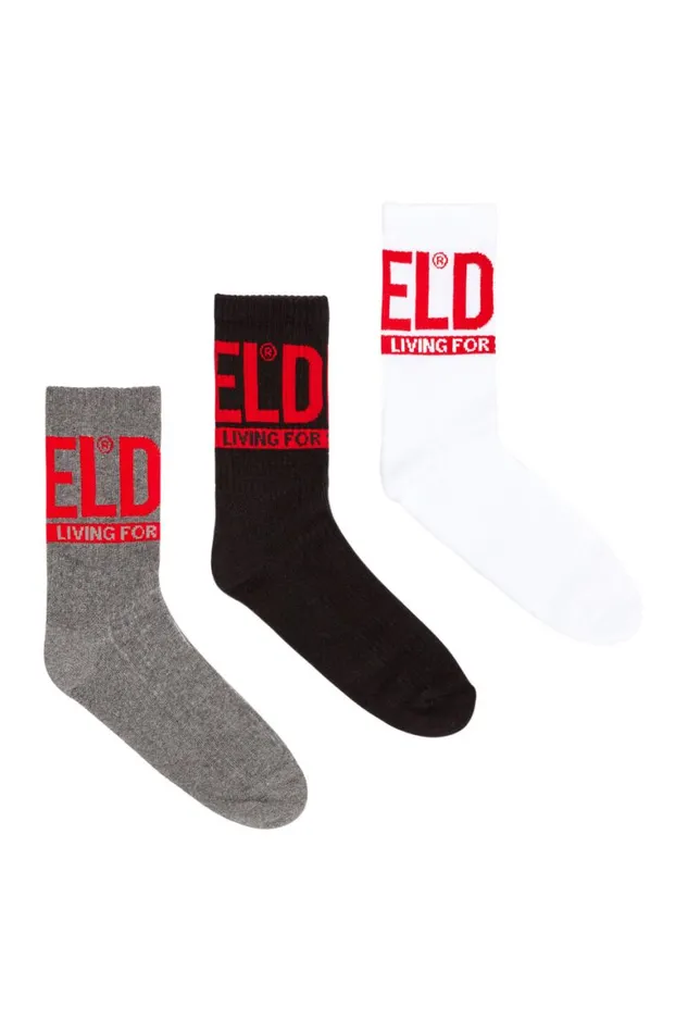 Men Diesel Socks SKMWRAPAROUNDMIDCUTCUSHIONEDSOCKS Greyblack