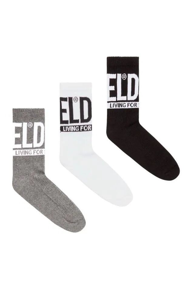 Men Diesel Socks SKMWRAPAROUNDMIDCUTCUSHIONEDSOCKS Greywhite