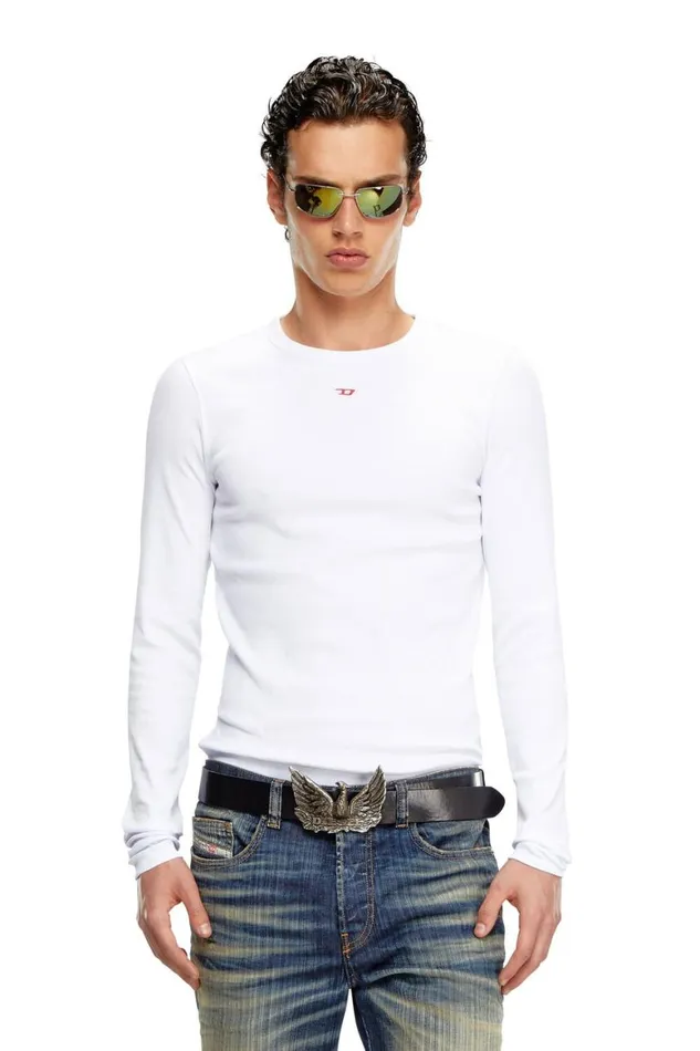 Men Diesel TShirts and Polos DRIBBERLSN White Men Diesel TShirts and Polos DRIBBERLSN White
