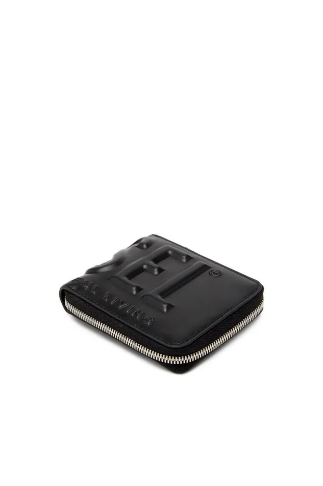 Men Diesel Wallets DSL 3D BI FOLD COIN ZIP XS Black Men Diesel Wallets DSL 3D BI FOLD COIN ZIP XS Black