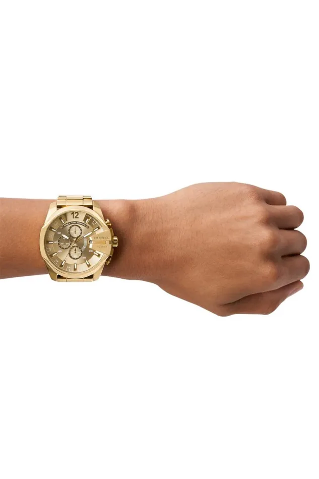 Men Diesel Watches DZ4360 MEGA CHIEF Gold