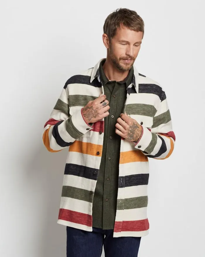 Men DOUBLESOFT GLACIER DRIFTWOOD SHIRT Glacier Stripe Pendleton Shirts