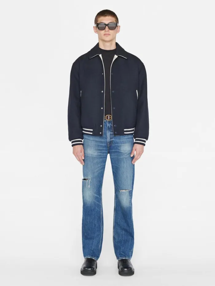 Men Jackets and Coats FRAME Fall Varsity Jacket 8212 Midnight Blue