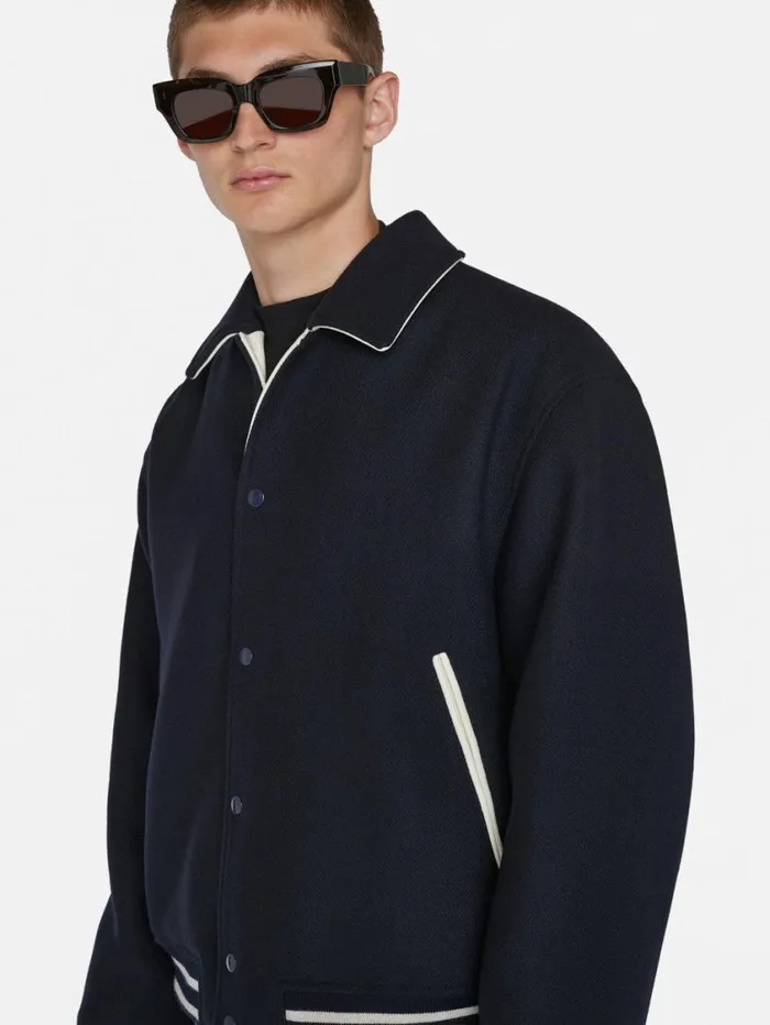 Men Jackets and Coats FRAME Fall Varsity Jacket 8212 Midnight Blue