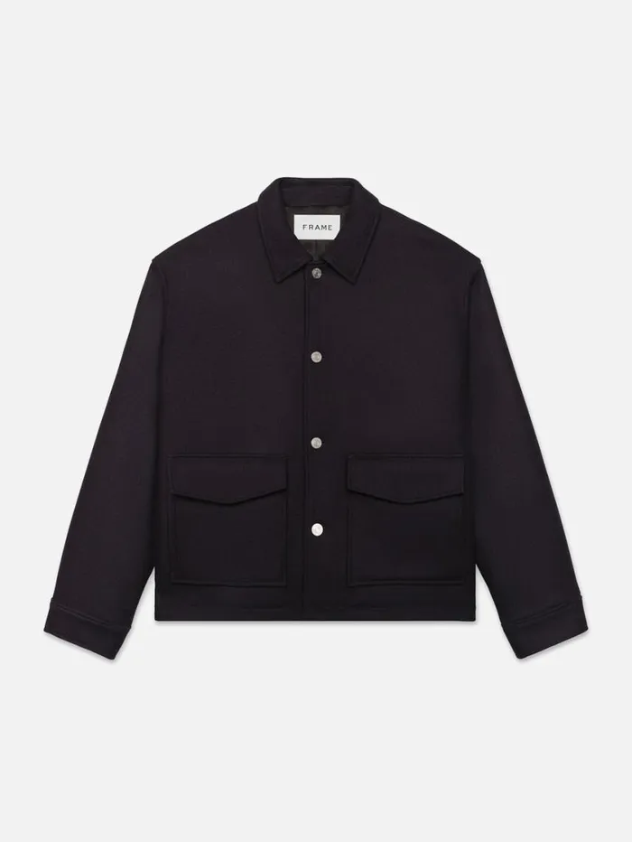 Men Jackets and Coats FRAME Trucker Jacket 8212 Navy
