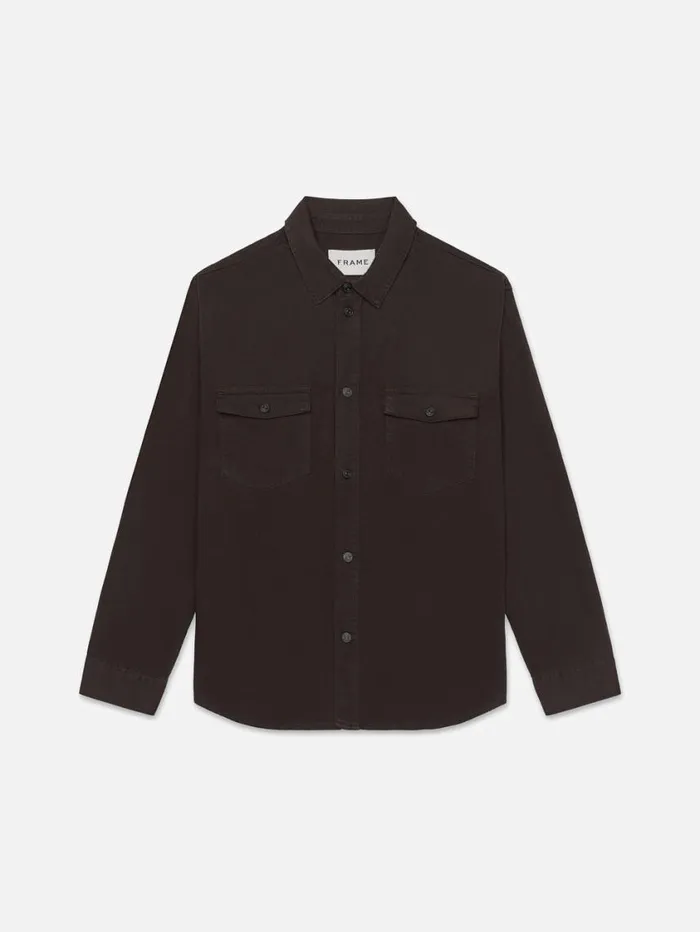 Men Jackets and Shirts FRAME Fashion Denim Shirt 8212 Marron
