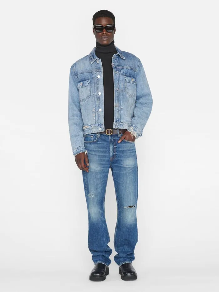 Men Jackets and Shirts FRAME Vintage Lined Jacket 8212 Mar Azul Destruct Men Jackets and Shirts FRAME Vintage Lined Jacket 8212 Mar Azul Destruct