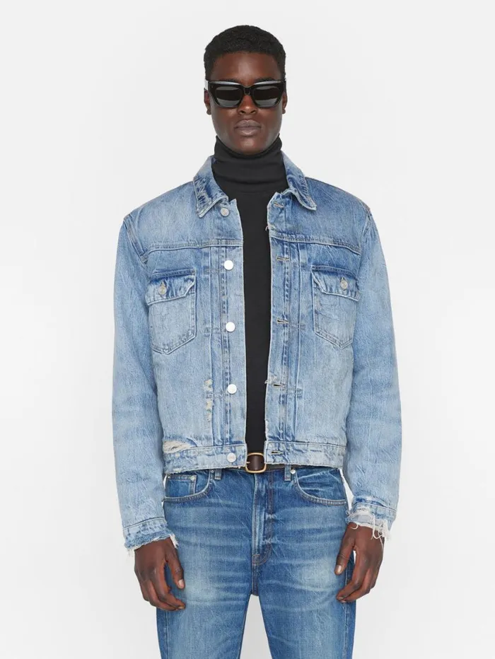 Men Jackets and Shirts FRAME Vintage Lined Jacket 8212 Mar Azul Destruct Men Jackets and Shirts FRAME Vintage Lined Jacket 8212 Mar Azul Destruct