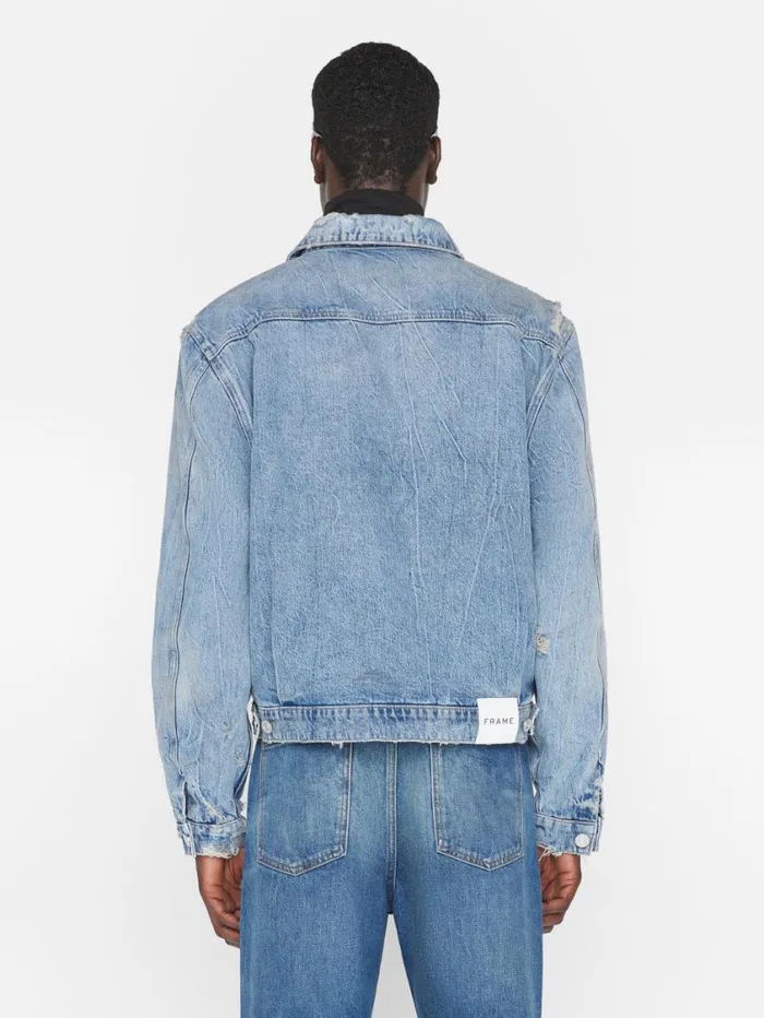 Men Jackets and Shirts FRAME Vintage Lined Jacket 8212 Mar Azul Destruct Men Jackets and Shirts FRAME Vintage Lined Jacket 8212 Mar Azul Destruct
