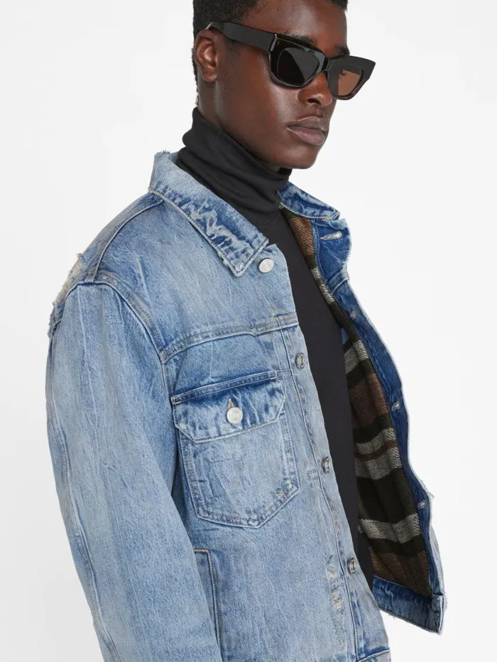 Men Jackets and Shirts FRAME Vintage Lined Jacket 8212 Mar Azul Destruct Men Jackets and Shirts FRAME Vintage Lined Jacket 8212 Mar Azul Destruct