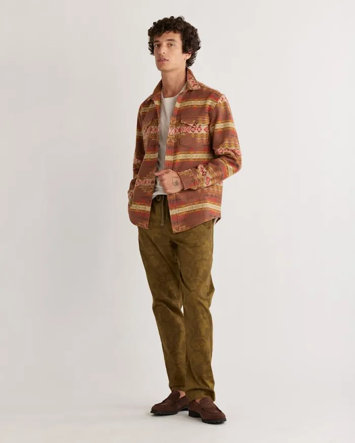 Men LA PINE WOOL OVERSHIRT Brown Multi Highland Peak Pendleton Shirts