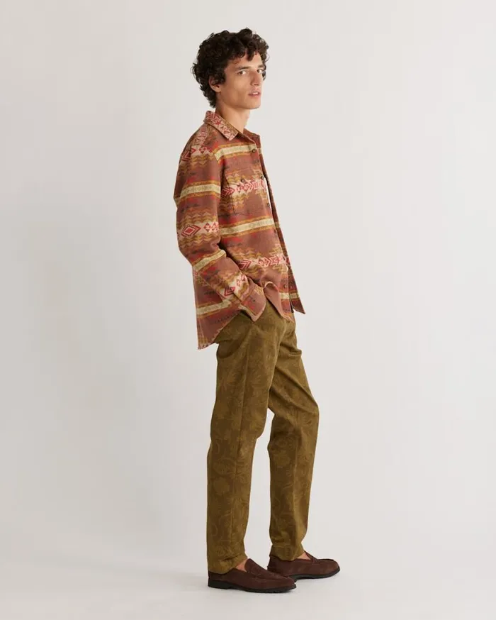 Men LA PINE WOOL OVERSHIRT Brown Multi Highland Peak Pendleton Shirts