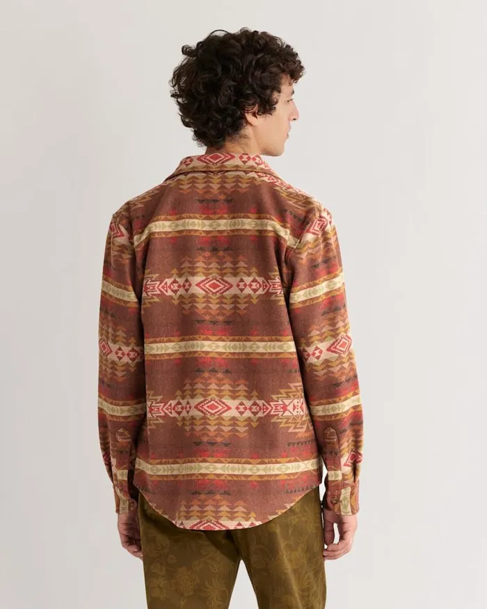 Men LA PINE WOOL OVERSHIRT Brown Multi Highland Peak Pendleton Shirts