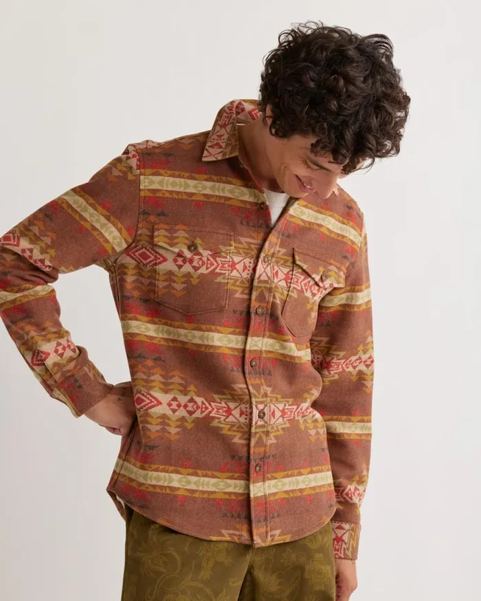 Men LA PINE WOOL OVERSHIRT Brown Multi Highland Peak Pendleton Shirts