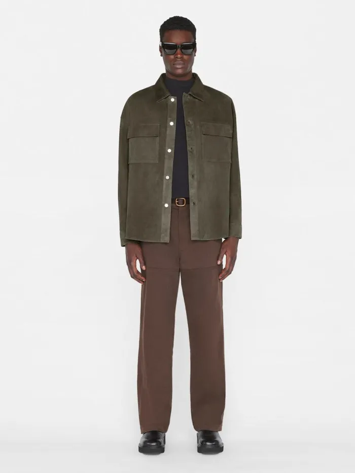 Men Leather and Suede FRAME Clean Suede Shirt 8212 Mocha Men Leather and Suede FRAME Clean Suede Shirt 8212 Mocha