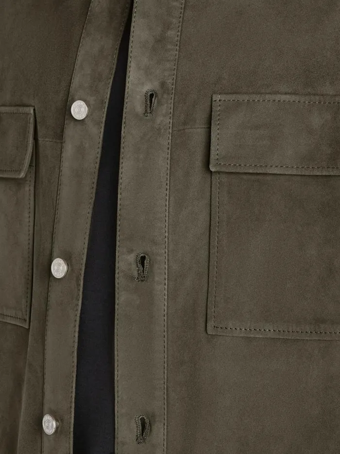 Men Leather and Suede FRAME Clean Suede Shirt 8212 Mocha Men Leather and Suede FRAME Clean Suede Shirt 8212 Mocha