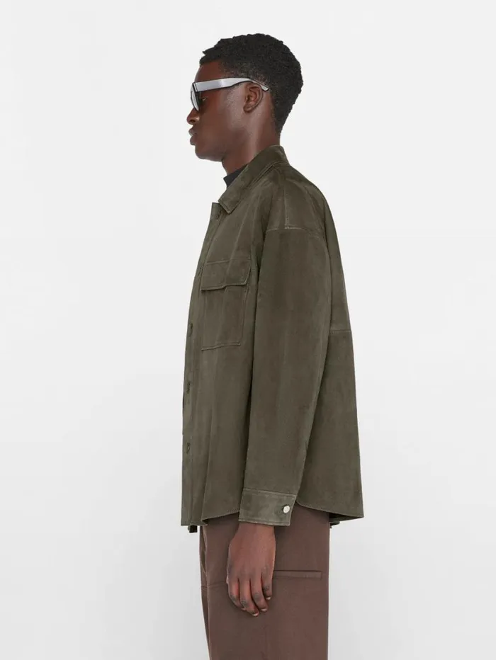 Men Leather and Suede FRAME Clean Suede Shirt 8212 Mocha Men Leather and Suede FRAME Clean Suede Shirt 8212 Mocha