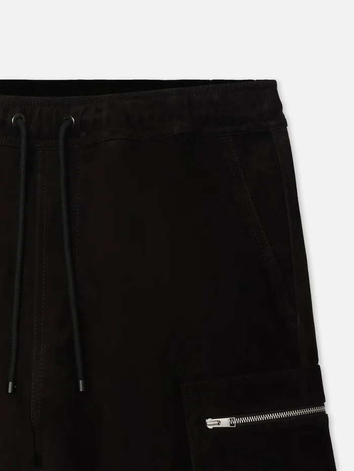 Men Leather and Suede FRAME Suede Cargo Shorts 8212 Black Men Leather and Suede FRAME Suede Cargo Shorts 8212 Black
