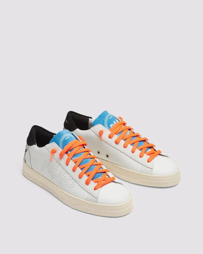 Men Low Tops P448 Jack WhiteNeon Orange Men Low Tops P448 Jack WhiteNeon Orange