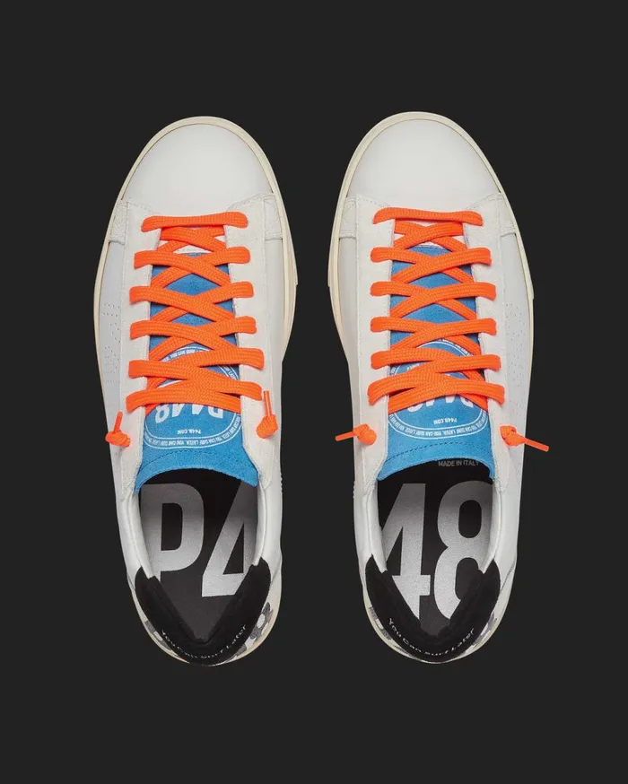 Men Low Tops P448 Jack WhiteNeon Orange Men Low Tops P448 Jack WhiteNeon Orange