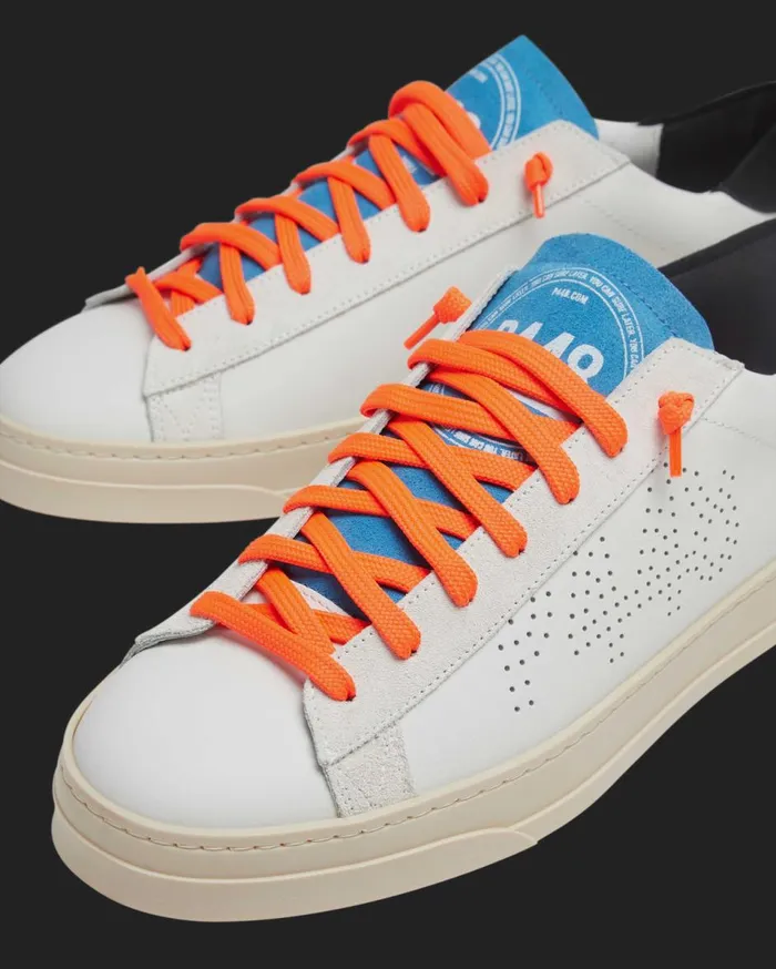 Men Low Tops P448 Jack WhiteNeon Orange Men Low Tops P448 Jack WhiteNeon Orange