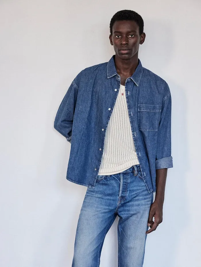 Men New Denim FRAME Relaxed Denim Shirt 8212 Dark Ocean Men New Denim FRAME Relaxed Denim Shirt 8212 Dark Ocean