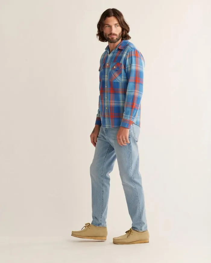 Men PLAID BEACH SHACK COTTON SHIRT Ivorycopperrust Ombre Pendleton Shirts