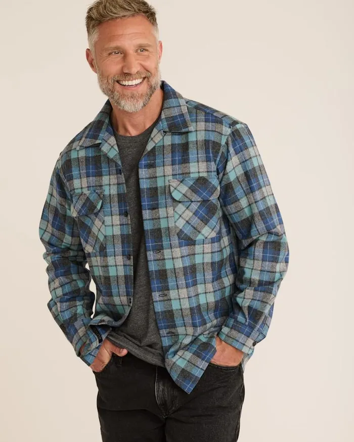 Men PLAID BOARD SHIRT Black Watch Tartan Pendleton Shirts