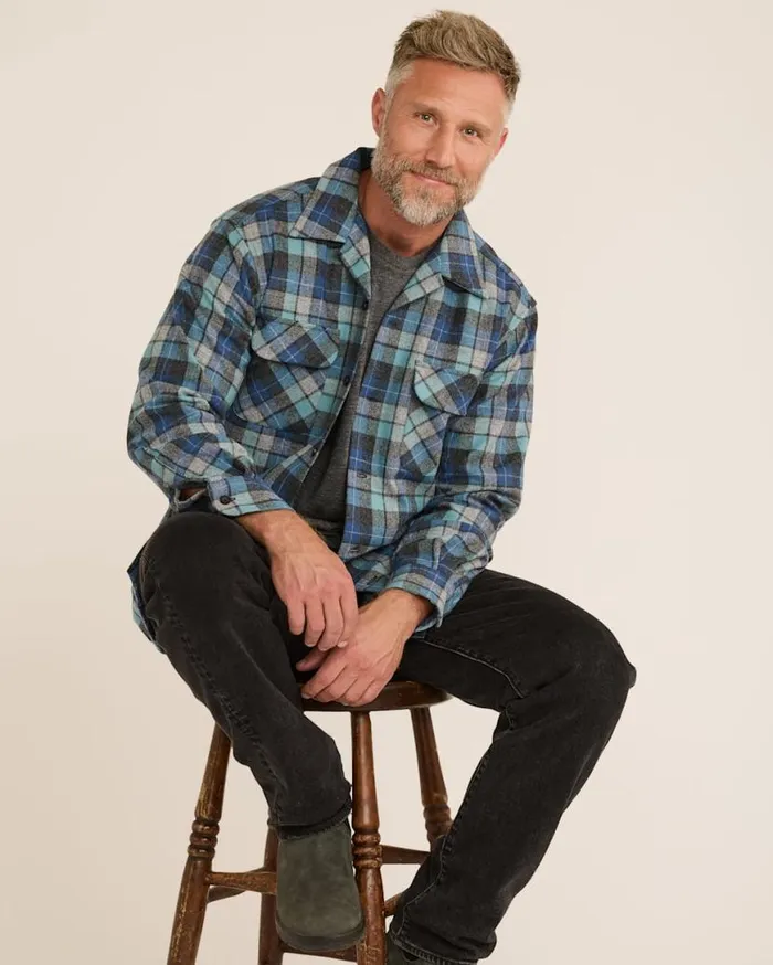 Men PLAID BOARD SHIRT Black Watch Tartan Pendleton Shirts