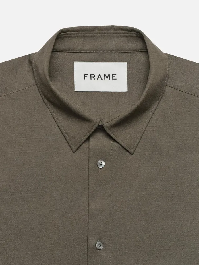 Men Shirts FRAME Brushed Flannel Shirt 8212 Dark Olive Men Shirts FRAME Brushed Flannel Shirt 8212 Dark Olive