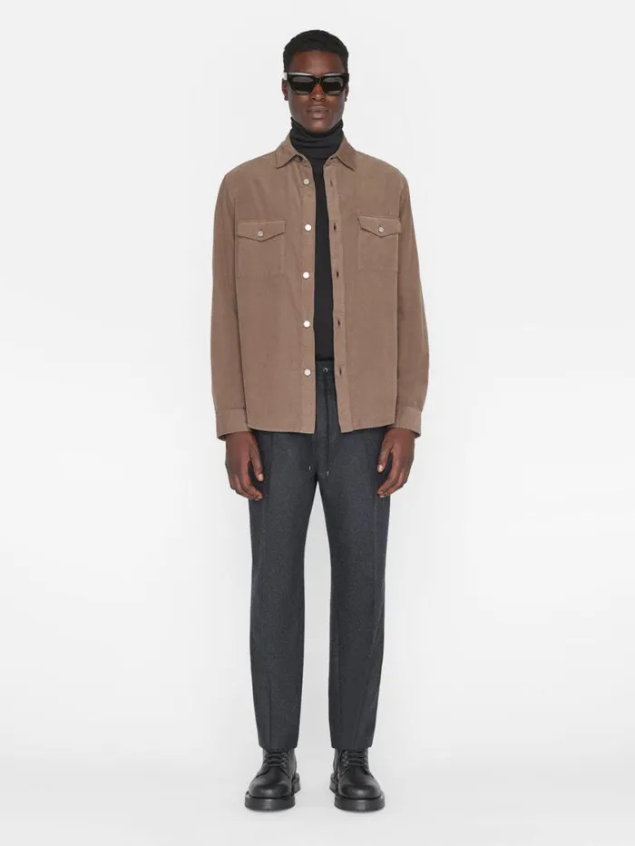 Men Shirts FRAME Double Pocket Micro Corduroy Shirt 8212 Mocha Men Shirts FRAME Double Pocket Micro Corduroy Shirt 8212 Mocha