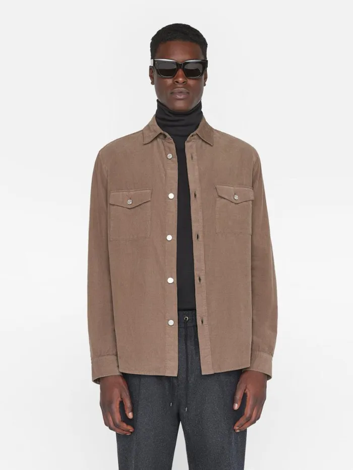 Men Shirts FRAME Double Pocket Micro Corduroy Shirt 8212 Mocha Men Shirts FRAME Double Pocket Micro Corduroy Shirt 8212 Mocha