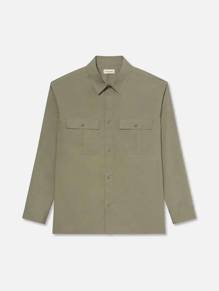 Men Shirts FRAME Military Shirt 8212 Dry Sage