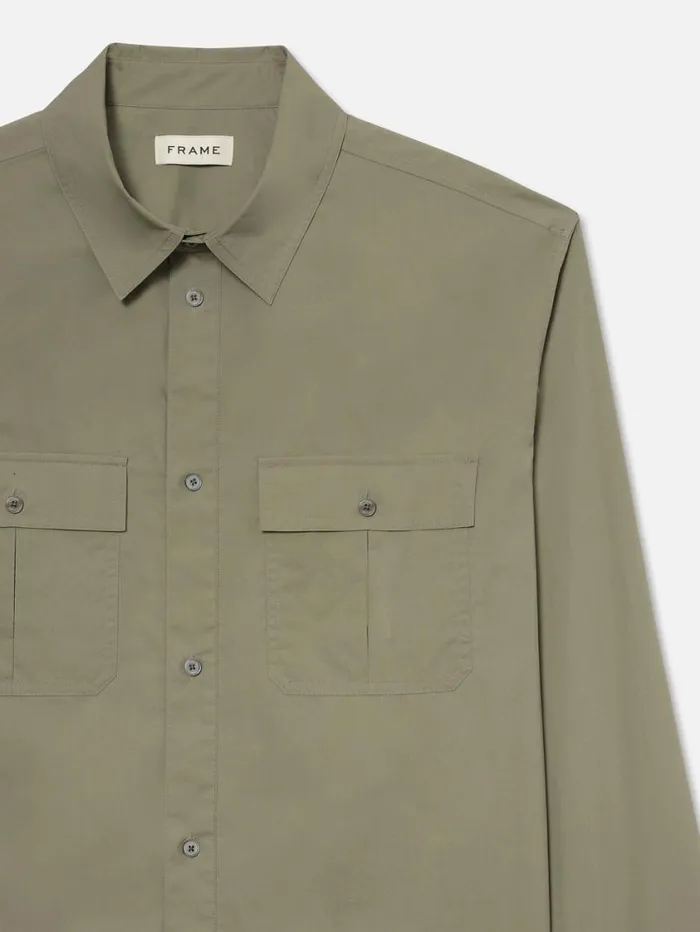 Men Shirts FRAME Military Shirt 8212 Dry Sage Men Shirts FRAME Military Shirt 8212 Dry Sage