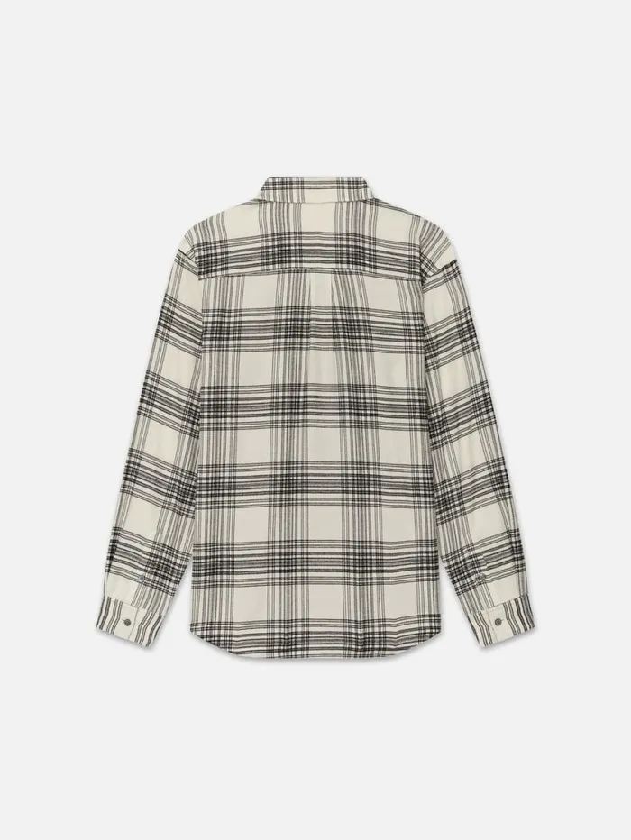 Men Shirts FRAME Spring Plaid Shirt 8212 White CanvasBlack Plaid Men Shirts FRAME Spring Plaid Shirt 8212 White CanvasBlack Plaid