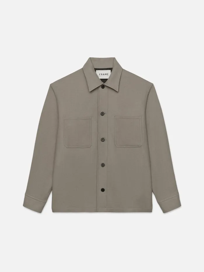 Men Shirts FRAME Wool Overshirt 8212 Stone Beige