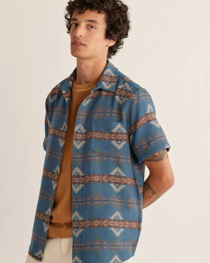 Men SHORTSLEEVE GATEWAY COTTON SHIRT Blue Rancho Arroyo Pendleton Shirts