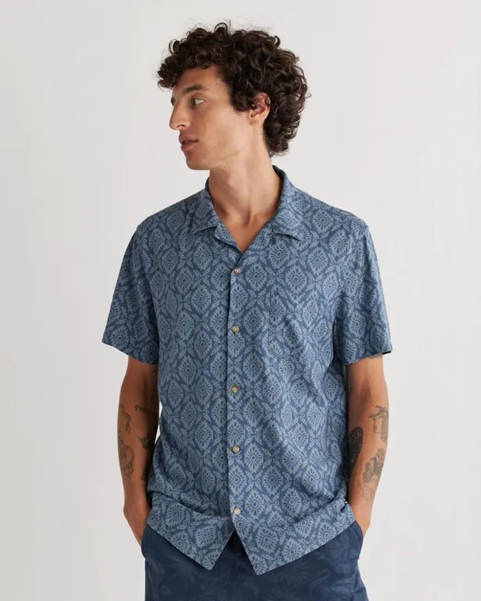 Men SHORTSLEEVE LINEN CAMP SHIRT Red Spice Medallion Pendleton Shirts