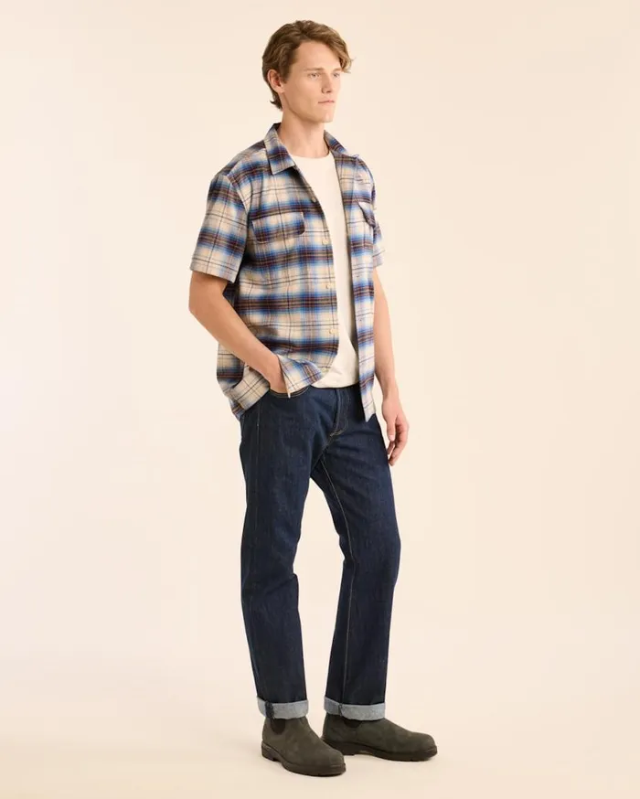 Men SHORTSLEEVE PLAID COTTON BOARD SHIRT Bluenavy Multi Plaid Pendleton Shirts