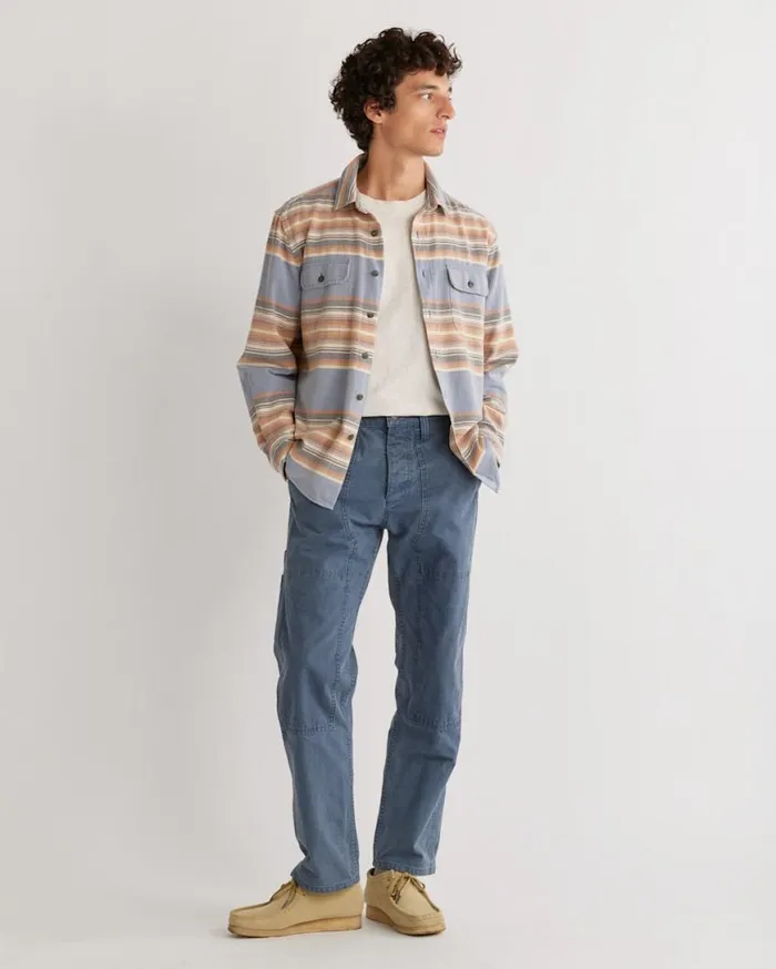 Men STRIPED BEACH SHACK COTTON SHIRT Indigo Pendleton Shirts