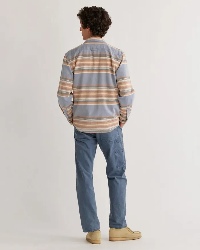 Men STRIPED BEACH SHACK COTTON SHIRT Indigo Pendleton Shirts