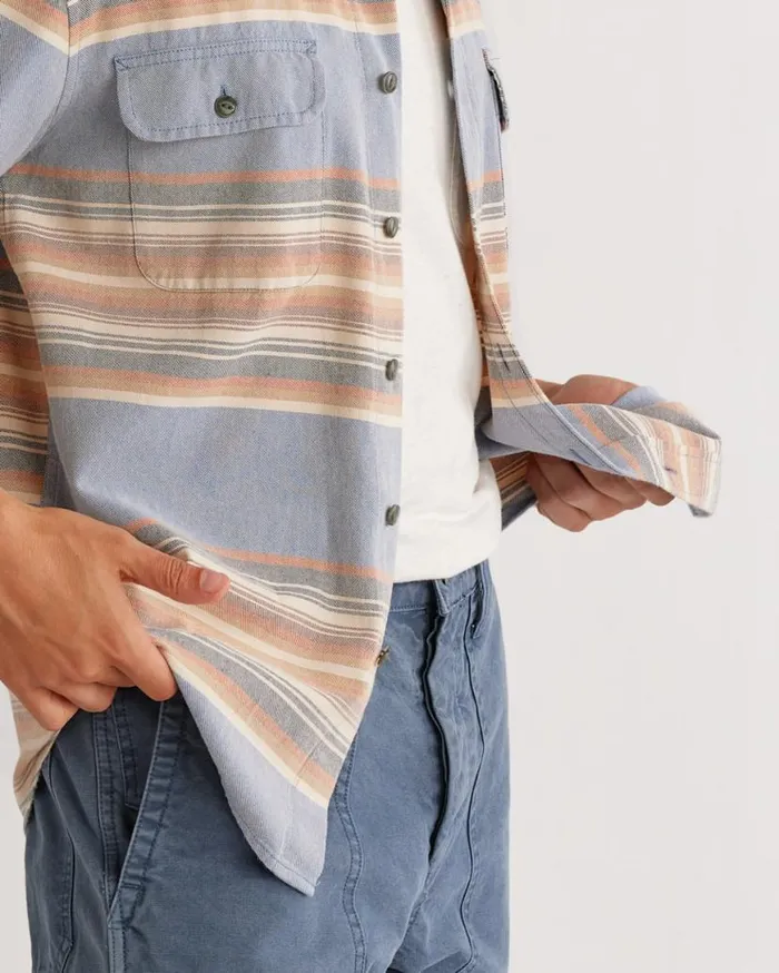 Men STRIPED BEACH SHACK COTTON SHIRT Indigo Pendleton Shirts